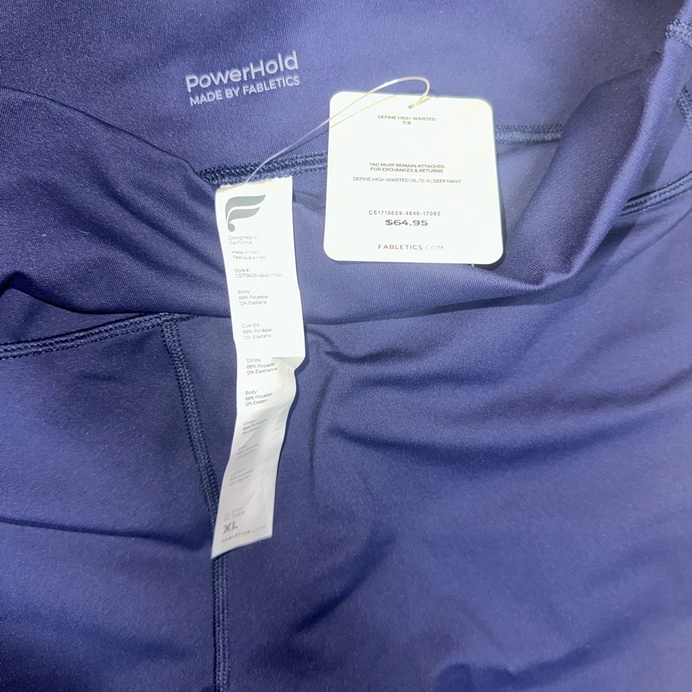 Fabletics PowerHold 7/8 navy leggings